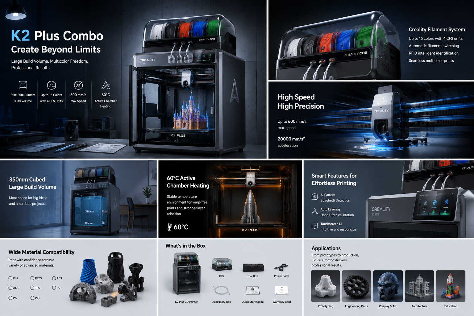 Creality K2 Plus Combo large-format multicolor 3D printer